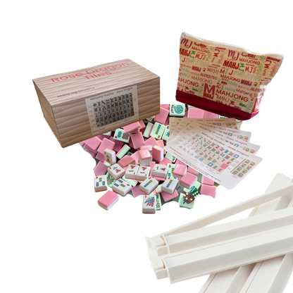 Rose Dragon American Mahjong Pink Tile Set Bundle (with Blanks)