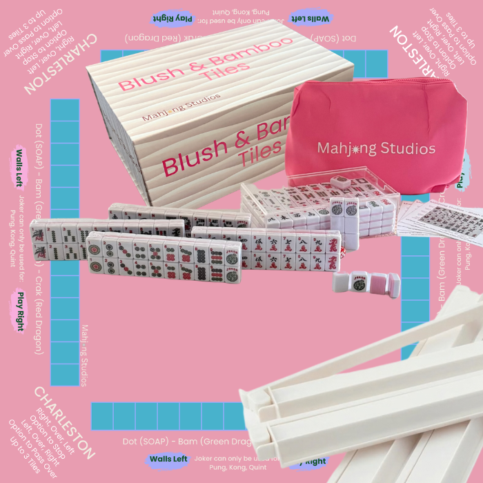 Mahjong Studios – Blush & Bamboo American Mahjong Bundle (166 Tiles)