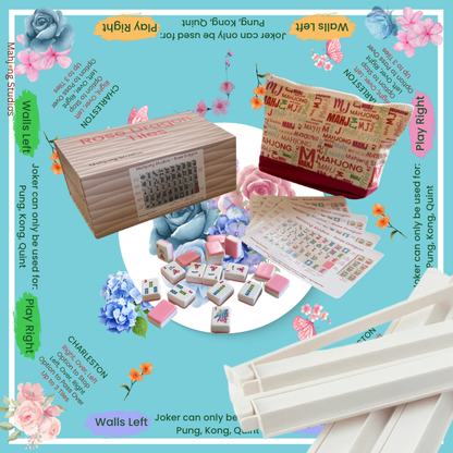 Rose Dragon American Mahjong Pink Tile Set Bundle (with Blanks)