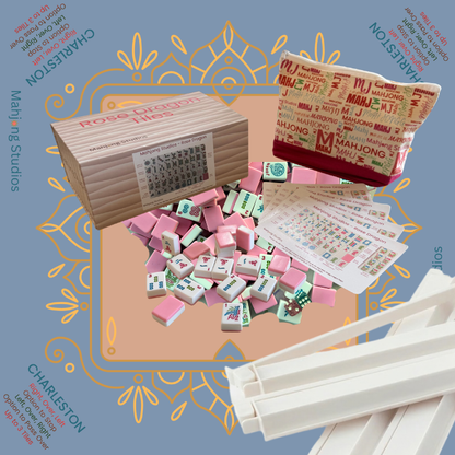 Rose Dragon American Mahjong Pink Tile Set Bundle (with Blanks)