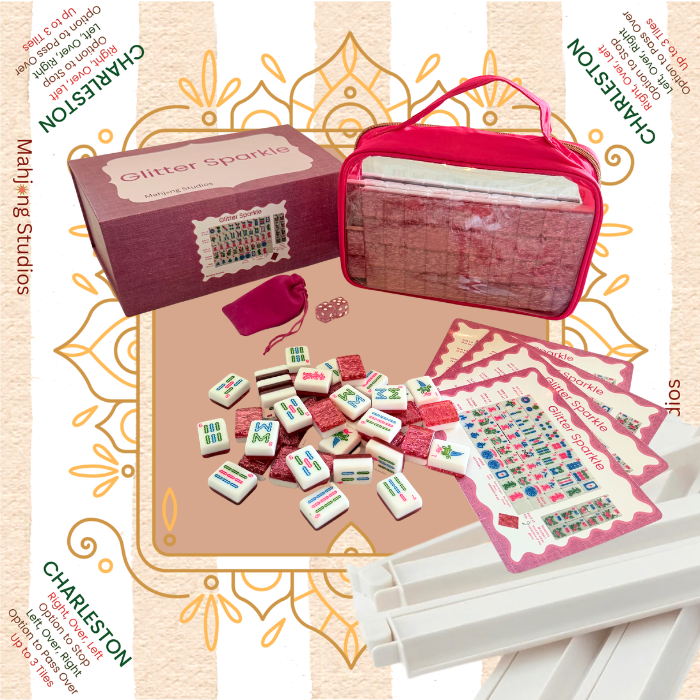 Glitter Sparkle - American Mahjong Tile Set (166 Tiles) Pink Bundle