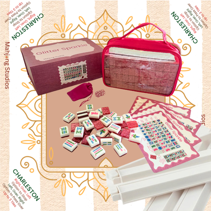 Glitter Sparkle - American Mahjong Tile Set (166 Tiles) Pink Bundle