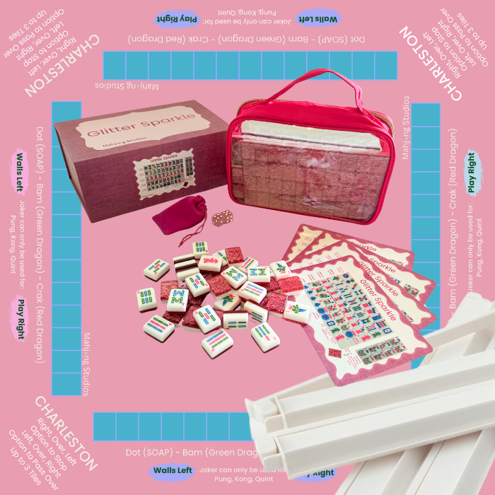 Glitter Sparkle - American Mahjong Tile Set (166 Tiles) Pink Bundle