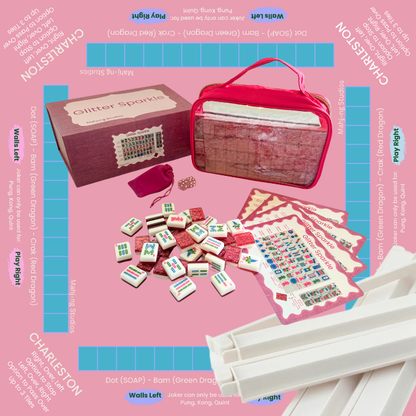 Glitter Sparkle - American Mahjong Tile Set (166 Tiles) Pink Bundle