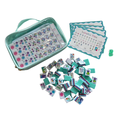 Teal - Lunaflor Mahjong Tiles - 160 American Mahjong Tiles