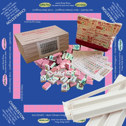 Rose Dragon American Mahjong Pink Tile Set Bundle (with Blanks)