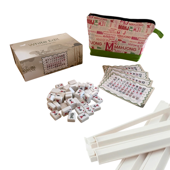 White Edit American Mahjong Tile Set Bundle (with Blanks)