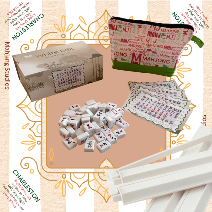 White Edit American Mahjong Tile Set Bundle (with Blanks)