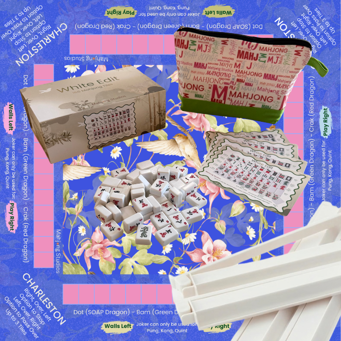 White Edit American Mahjong Tile Set Bundle (with Blanks)