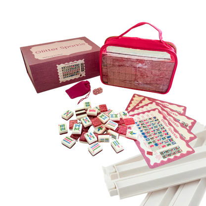 Glitter Sparkle - American Mahjong Tile Set (166 Tiles) Pink Bundle
