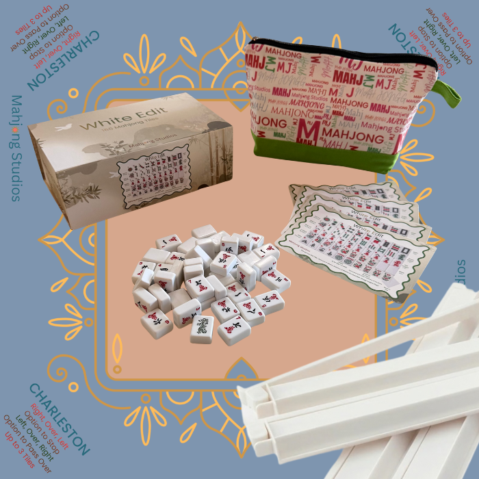 White Edit American Mahjong Tile Set Bundle (with Blanks)