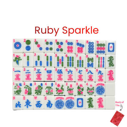 Ruby Sparkle  - Mahjong Tiles – American Mahjong Tile Set (166 Tiles) Ruby Red Sparkle