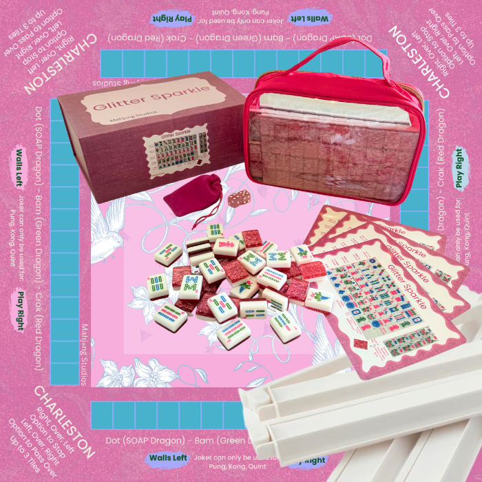 Glitter Sparkle - American Mahjong Tile Set (166 Tiles) Pink Bundle