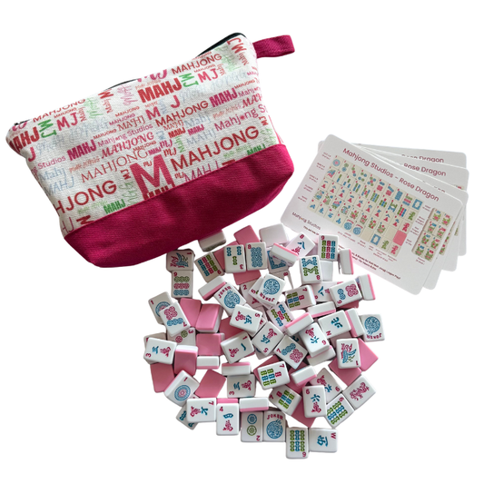Rose Dragon American Mahjong Pink Tile Set Bundle (with Blanks)