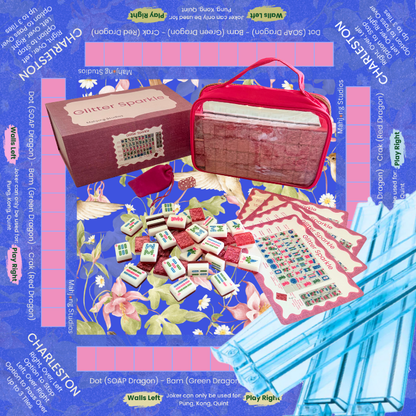 Glitter Sparkle - American Mahjong Tile Set (166 Tiles) Pink Bundle