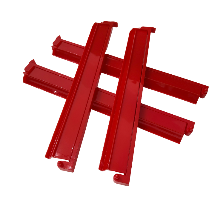 Mahjong Rack and Pusher Set of 4 - Solid Colors Red Blue White