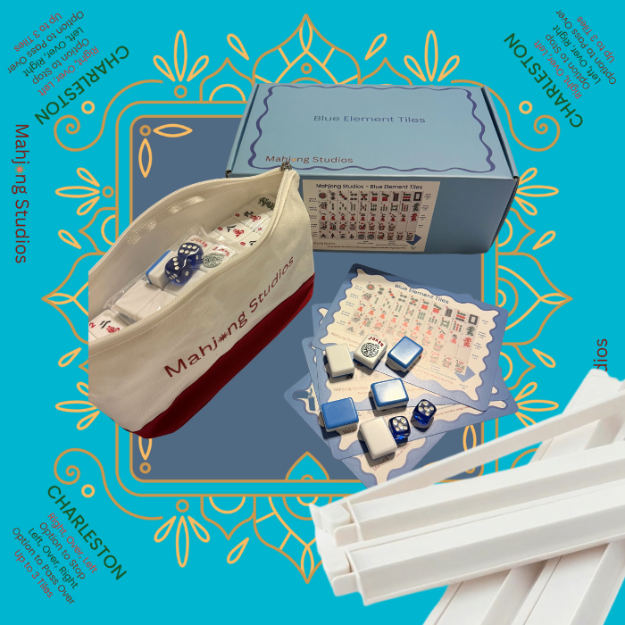 Mahjong Studios – Blue Element American Mahjong Tile Set (166 Tiles)