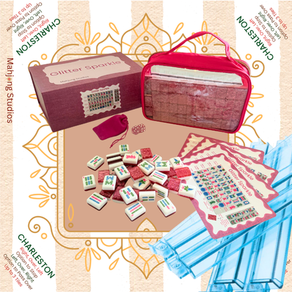 Glitter Sparkle - American Mahjong Tile Set (166 Tiles) Pink Bundle