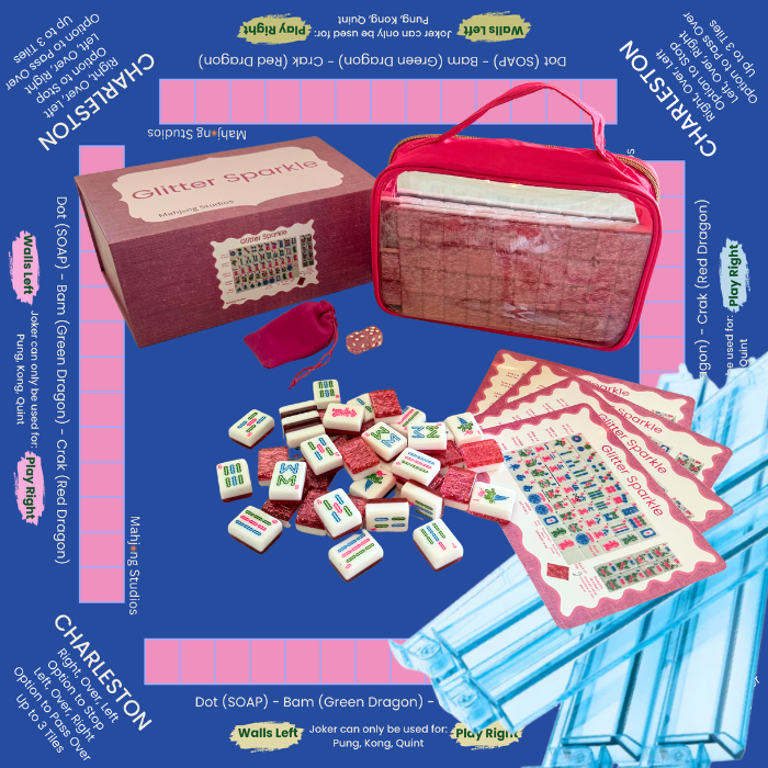 Glitter Sparkle - American Mahjong Tile Set (166 Tiles) Pink Bundle