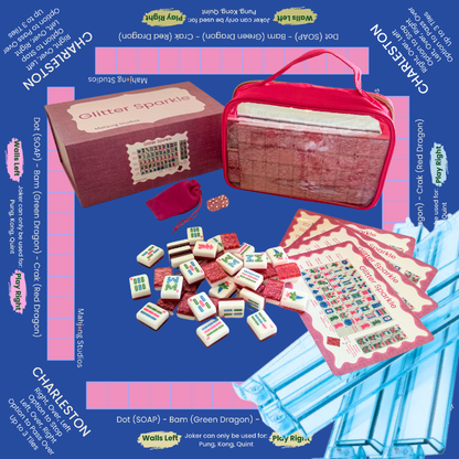 Glitter Sparkle - American Mahjong Tile Set (166 Tiles) Pink Bundle