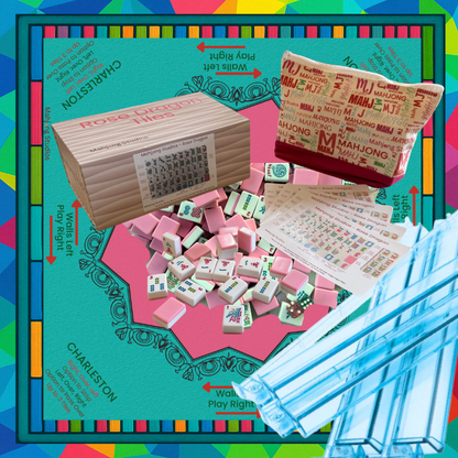Rose Dragon American Mahjong Pink Tile Set Bundle (with Blanks)