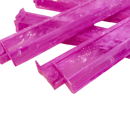Pink Rose Quartz Mahjong rack with attached integrated pusher