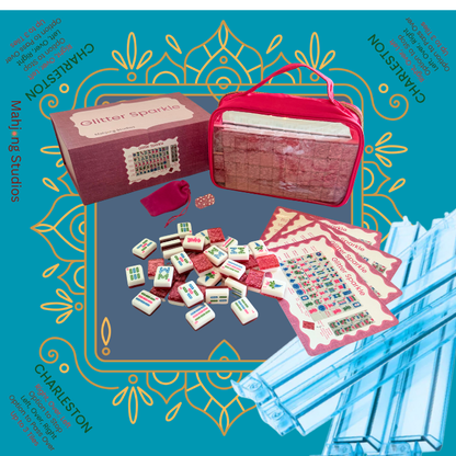 Glitter Sparkle - American Mahjong Tile Set (166 Tiles) Pink Bundle