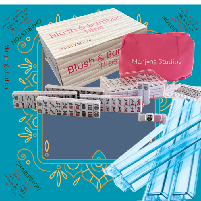 Mahjong Studios – Blush & Bamboo American Mahjong Bundle (166 Tiles)