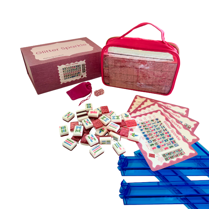 Glitter Sparkle - American Mahjong Tile Set (166 Tiles) Pink Bundle