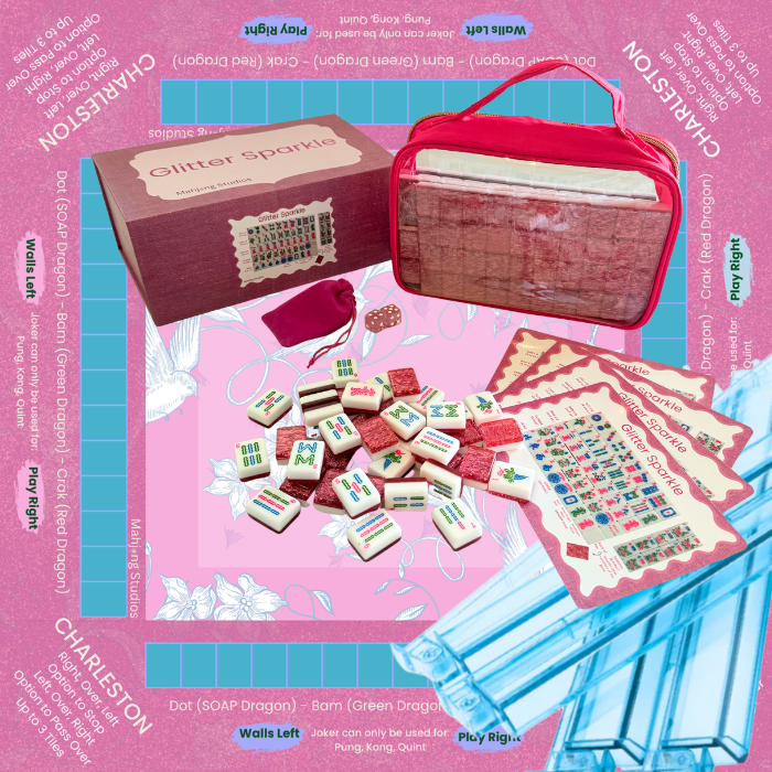 Glitter Sparkle - American Mahjong Tile Set (166 Tiles) Pink Bundle