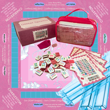 Glitter Sparkle - American Mahjong Tile Set (166 Tiles) Pink Bundle