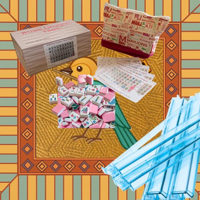 Rose Dragon American Mahjong Pink Tile Set Bundle (with Blanks)