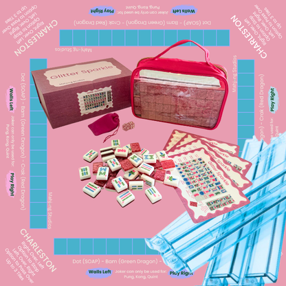 Glitter Sparkle - American Mahjong Tile Set (166 Tiles) Pink Bundle