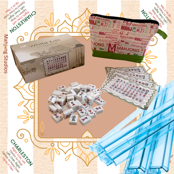 White Edit American Mahjong Tile Set Bundle (with Blanks)