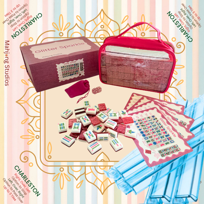 Glitter Sparkle - American Mahjong Tile Set (166 Tiles) Pink Bundle
