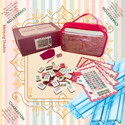 Glitter Sparkle - American Mahjong Tile Set (166 Tiles) Pink Bundle