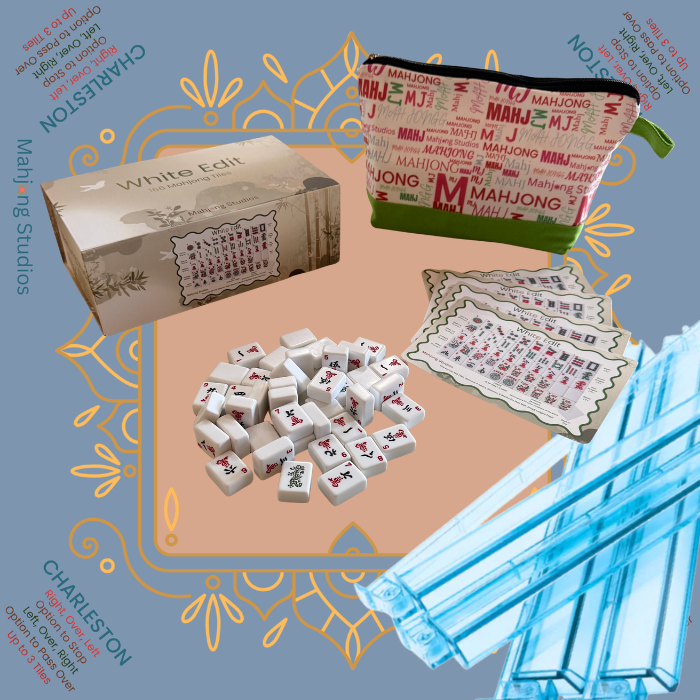 White Edit American Mahjong Tile Set Bundle (with Blanks)