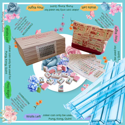 Rose Dragon American Mahjong Pink Tile Set Bundle (with Blanks)