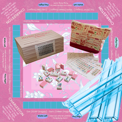 Rose Dragon American Mahjong Pink Tile Set Bundle (with Blanks)