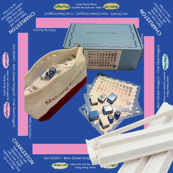 Mahjong Studios – Blue Element American Mahjong Tile Set (166 Tiles)
