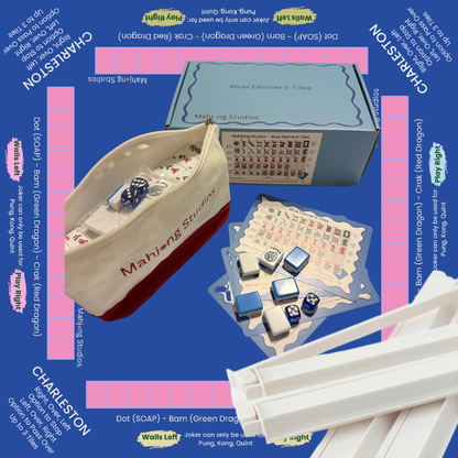Mahjong Studios – Blue Element American Mahjong Tile Set (166 Tiles)