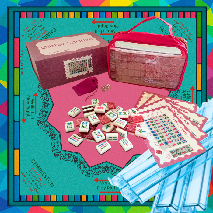 Glitter Sparkle - American Mahjong Tile Set (166 Tiles) Pink Bundle