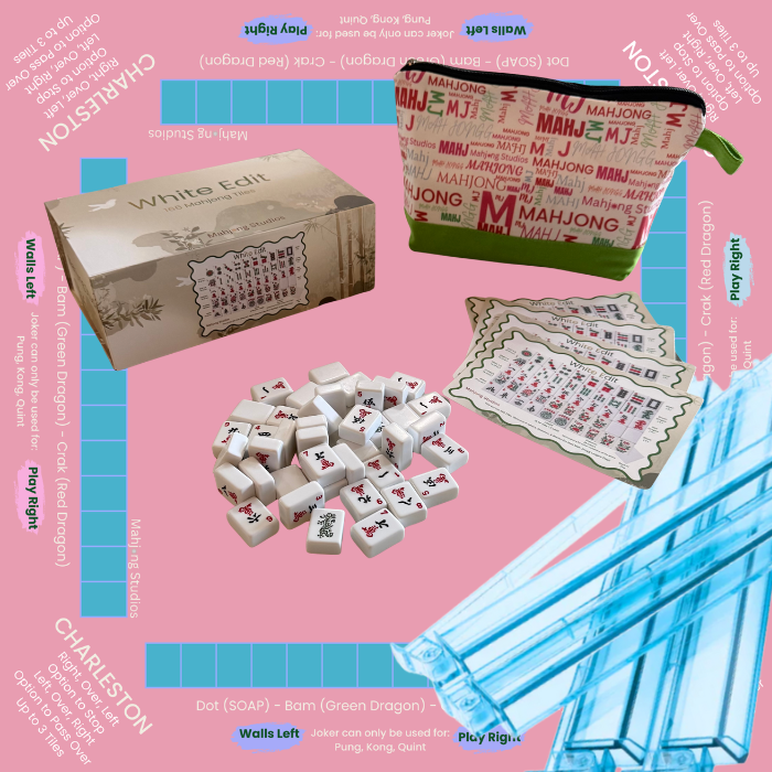 White Edit American Mahjong Tile Set Bundle (with Blanks)