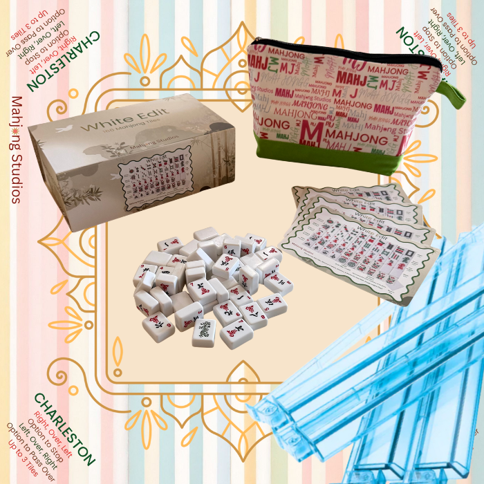 White Edit American Mahjong Tile Set Bundle (with Blanks)