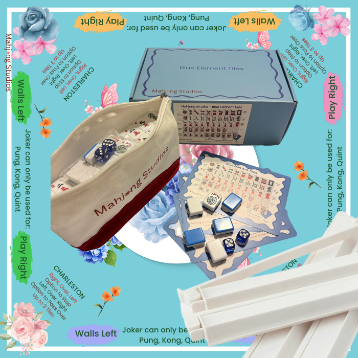 Mahjong Studios – Blue Element American Mahjong Tile Set (166 Tiles)