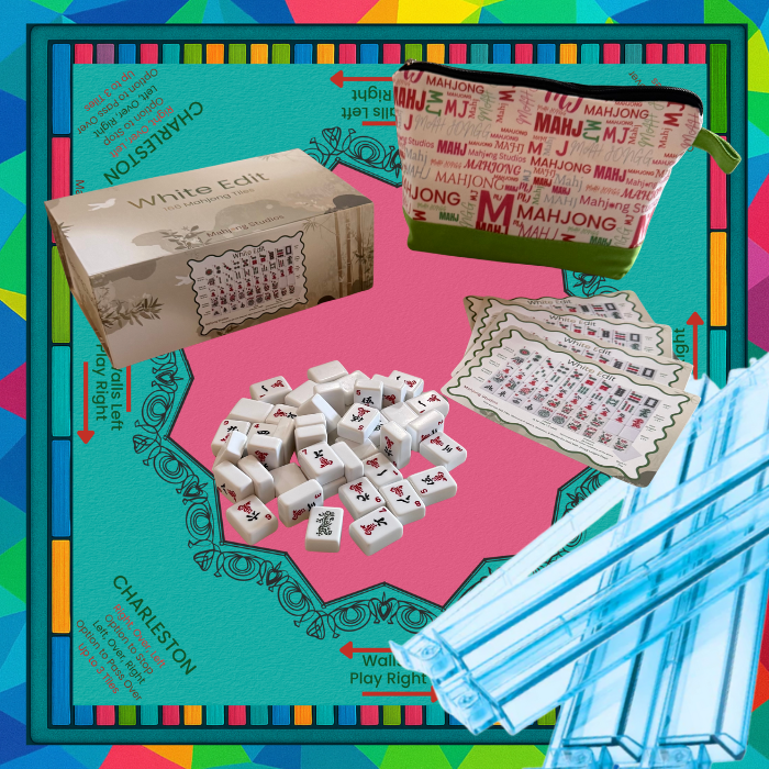 White Edit American Mahjong Tile Set Bundle (with Blanks)