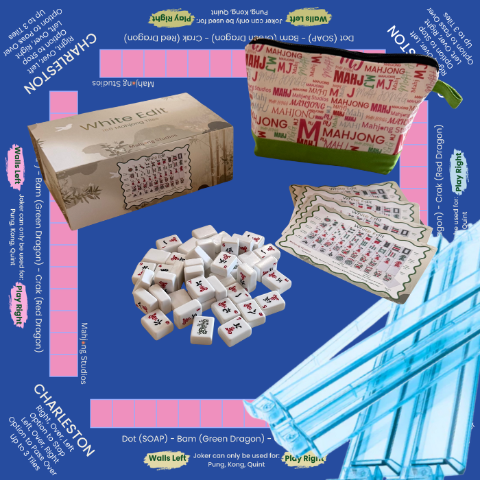 White Edit American Mahjong Tile Set Bundle (with Blanks)