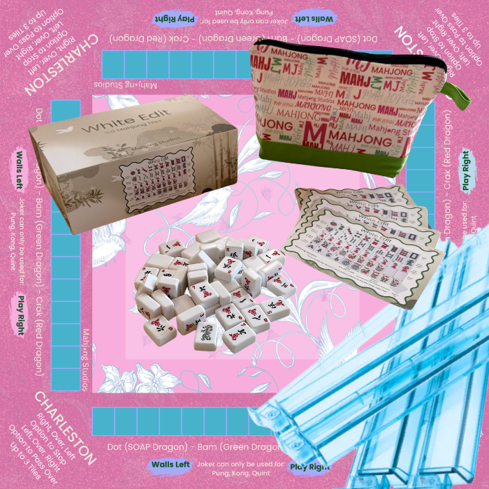 White Edit American Mahjong Tile Set Bundle (with Blanks)