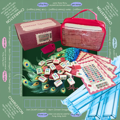 Glitter Sparkle - American Mahjong Tile Set (166 Tiles) Pink Bundle