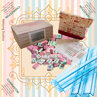 Rose Dragon American Mahjong Pink Tile Set Bundle (with Blanks)